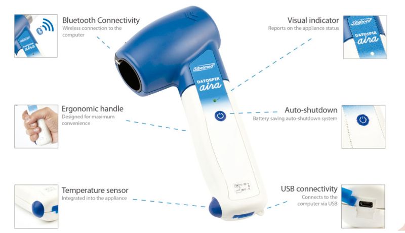 Spirometru portabil Datospir Aira T cu Bluetooth