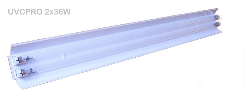 Lampa de sterilizare cu UV-C 2x36W cu prindere pe perete/plafon