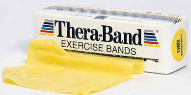 Bandă elastică Thera-Band 5,5 m - Galben / Uşor