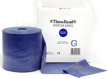Bandă elastică Thera-Band®, rolă de 45 m - Albastru / Extra greu