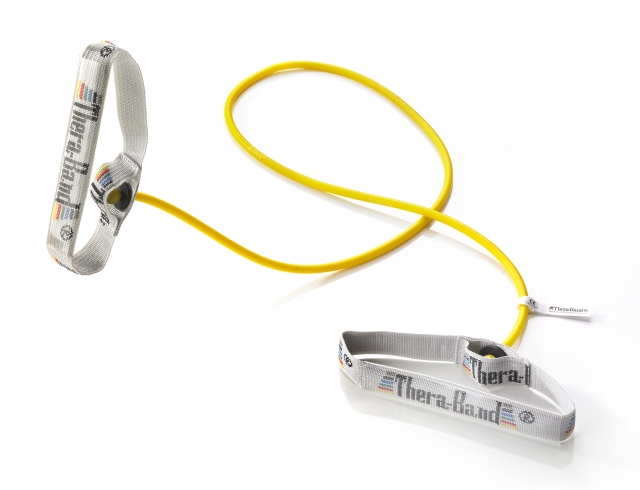 Coardă elastică Thera-Band® cu mânere flexibile - Galben / Uşor