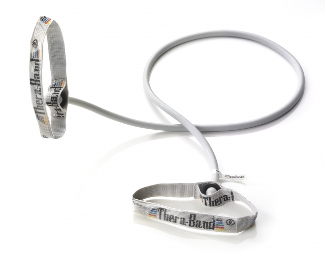 Coardă elastică Thera-Band® cu mânere flexibile - Argintiu / Super