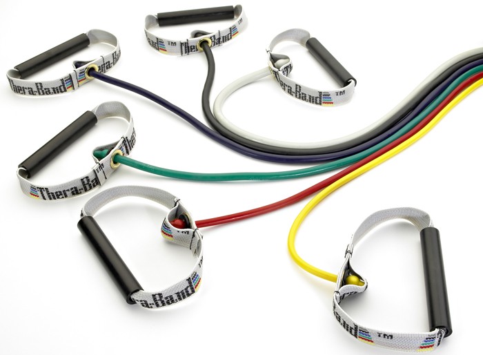 Coardă elastică Thera-Band® cu mânere rigide - Albastru / Extra greu
